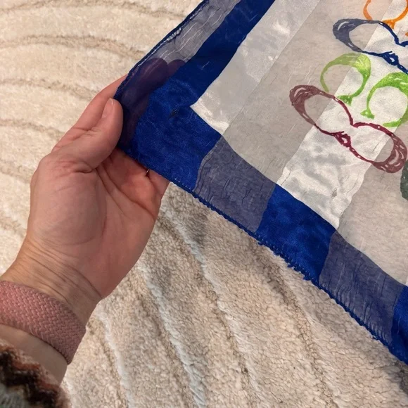 COACH multicolor monogram scarf big CC rainbow printed colorful shawl twilly - Picture 6 of 7